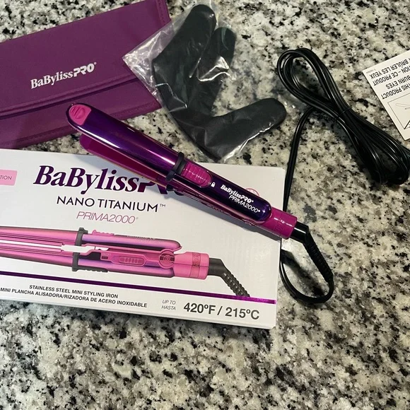 BaBylissPRO Nano Titanium Prima2000 Flat Iron Mini LIMITED Edition - Picture 6 of 9